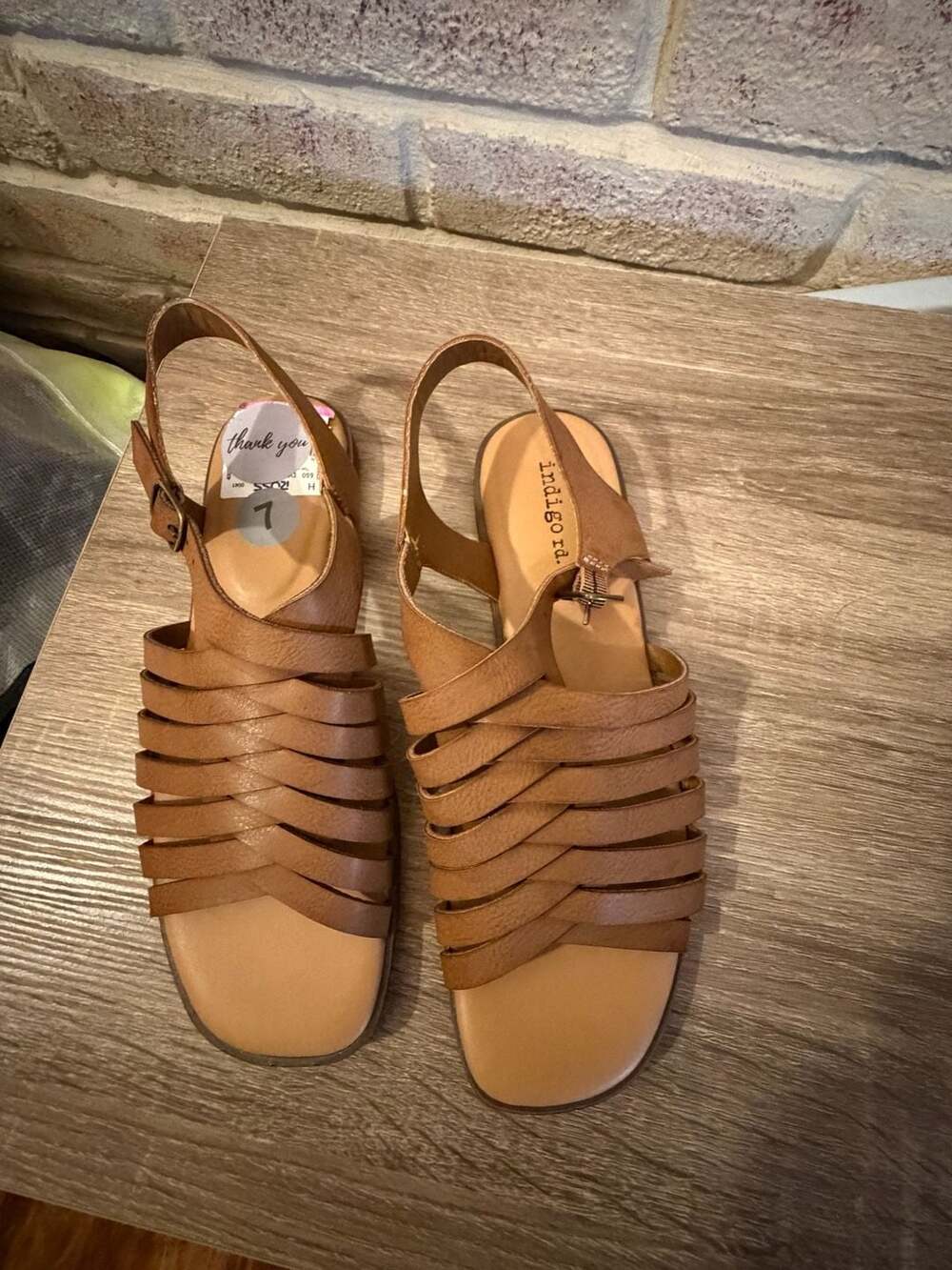 Indigo Rd. Irwendlie Women's Brown Strappy Flat Sandals Size 7